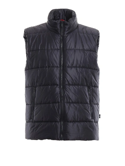 Shop Fay Ultralight Tech Fabric Padded Waistcoat In Black