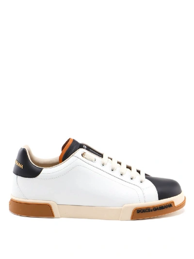 Shop Dolce & Gabbana Portofino Low Top Sneakers In White