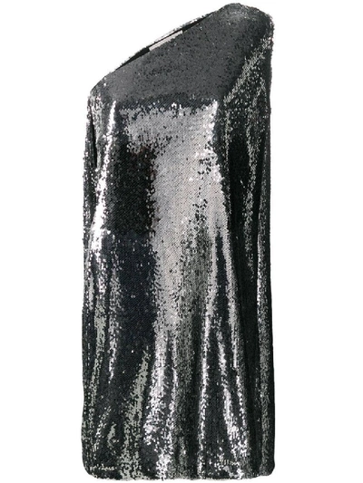 Shop Stella Mccartney Silver Sequined Dress In Black