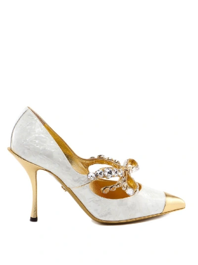 Shop Dolce & Gabbana Lori Pearly Pumps In White