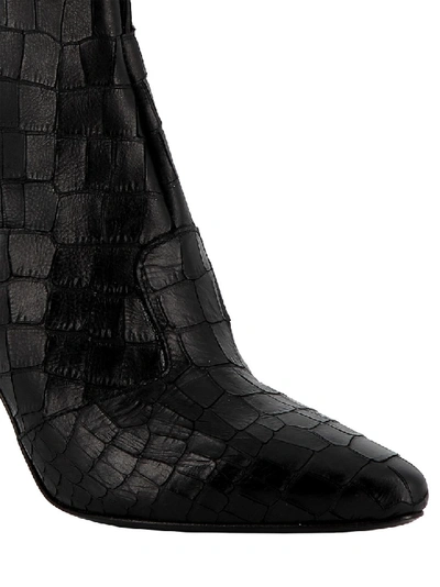 Shop Roberto Del Carlo Croc-effect Ankle Boots In Black