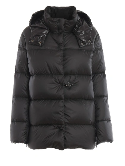 Shop Fay Quilted Matte Nylon Puffer Jacket With Hook In Black