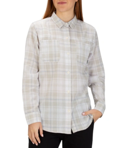 Shop Hurley Juniors' Wilson Plaid Flannel Shirt In Grey Heather