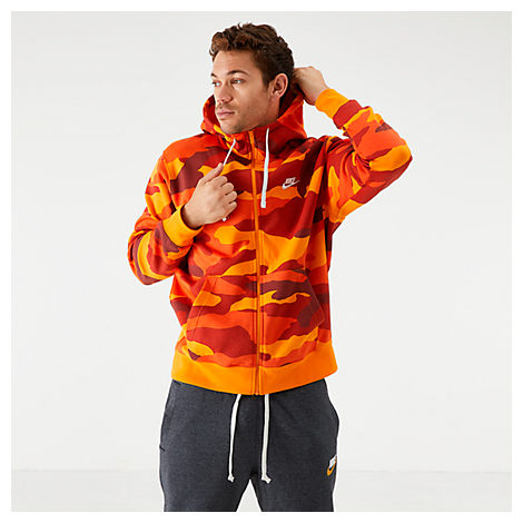 nike men's sportswear club fleece camo zip hoodie