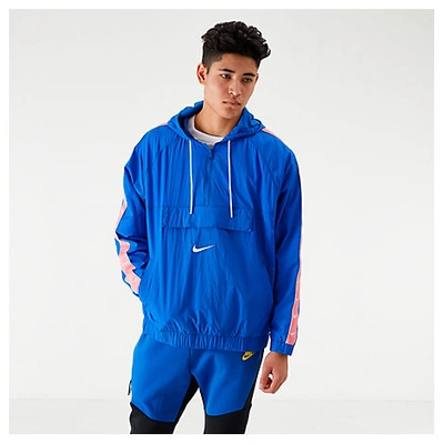 Shop Nike Men's Sportswear Swoosh Woven Jacket In Blue