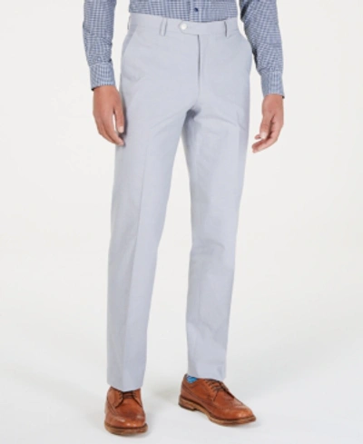 Shop Tommy Hilfiger Men's Modern-fit Th Flex Stretch Chambray Suit Pants In Light Grey