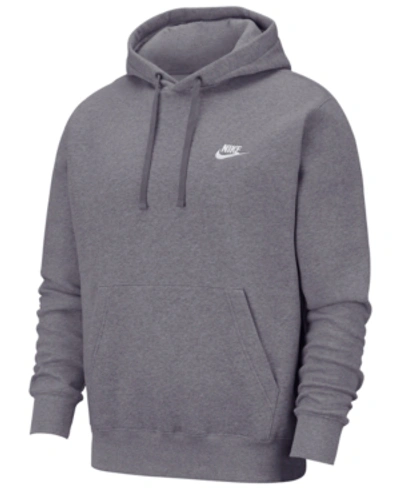 Shop Nike Men's Sportswear Club Fleece Pullover Hoodie In Charcoal Heather