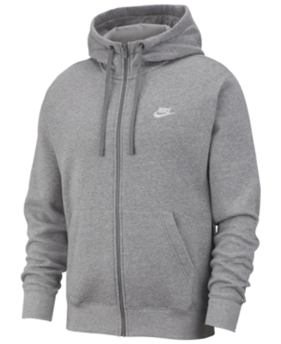 Shop Nike Men's Sportswear Club Fleece Full-zip Hoodie In Gray Heather