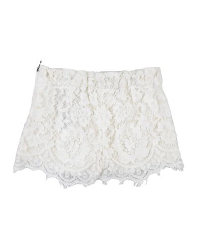 Shop Dolce & Gabbana Newborn Girl Shorts & Bermuda Shorts White Size 3 Cotton, Viscose, Polyamide