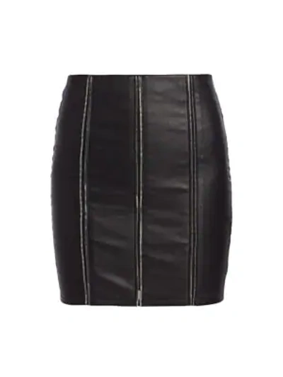 Shop Rta Women's Amelie Zipper Leather Mini Skirt In Nightlife