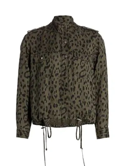 Shop Rails Collins Leopard-print Jacket In Green Leopard