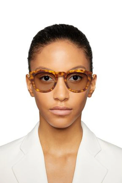Shop Saint Laurent D-frame Tortoiseshell Acetate Sunglasses In Light Brown