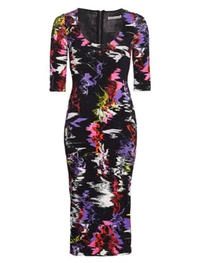 Shop Alice And Olivia Delora Abstract Print Bodycon Dress In Moonstruck