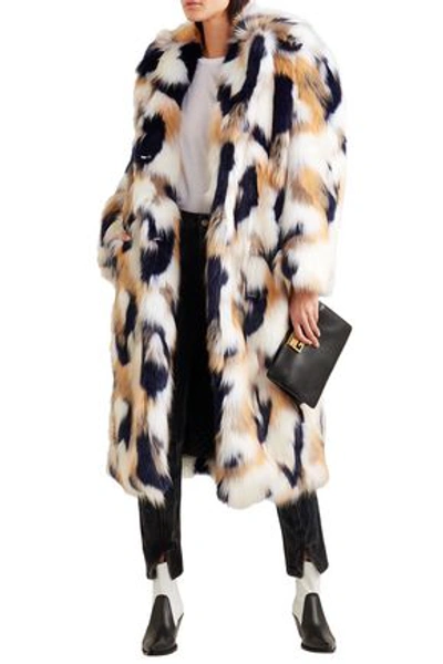 Shop Givenchy Faux Fur Coat In White