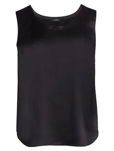 Shop Lafayette 148 Perla Silk Sleeveless Blouse In Black