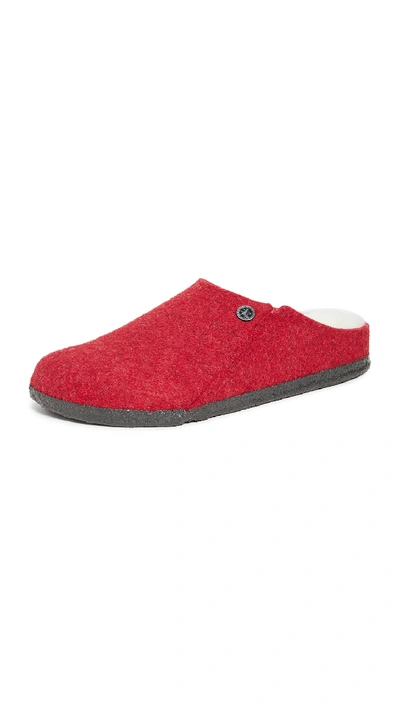 Shop Birkenstock Zermatt Slippers In Red