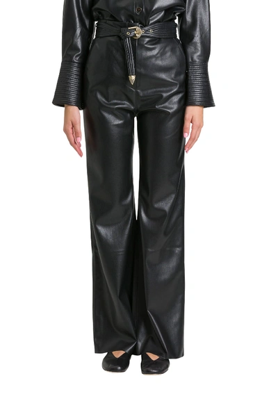 Shop Nanushka Kisa Trousers In Vegan Leather In Nero