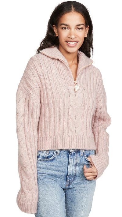 Shop Nanushka Eria Sweater In Pale Pink