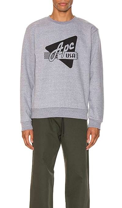 Shop Apc Logo Sweatshirt In Grey