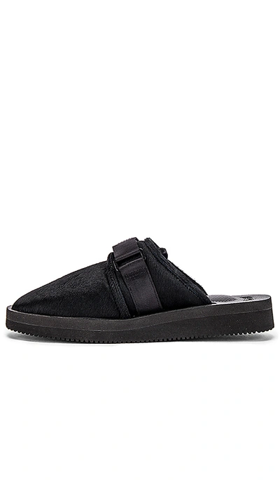 Shop Suicoke Zavo-vhl Slipper In Black