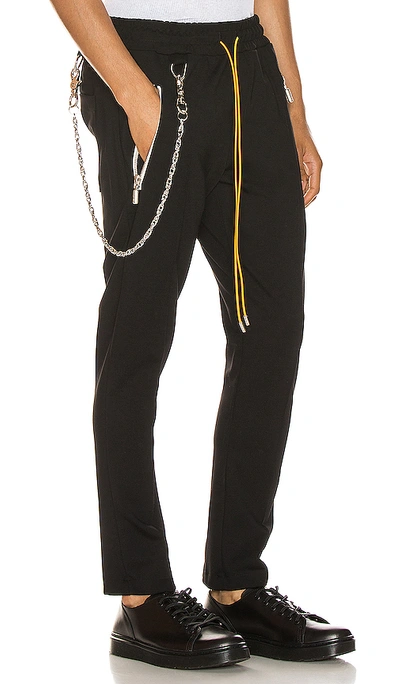 Shop Rhude Traxedo W/ Chain Pant In Black