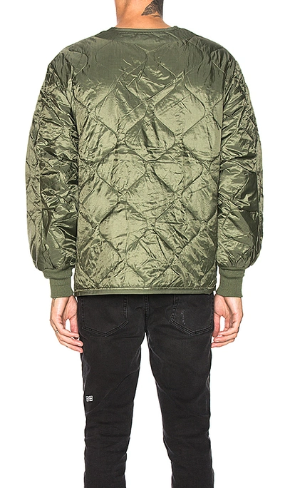 Alpha Industries Als Liner Quilted Ripstop Down Jacket In M-65 Olive