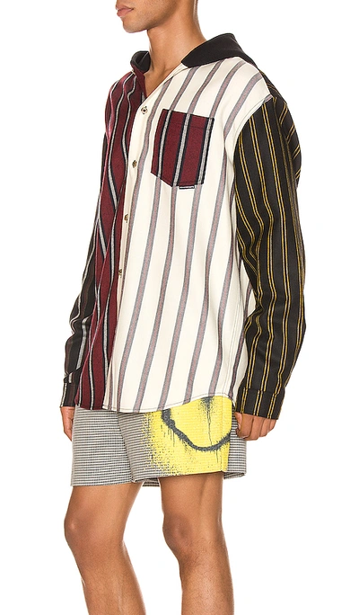 Shop Alexander Wang Locharron Shirt W/ Hood In Multi Stripe
