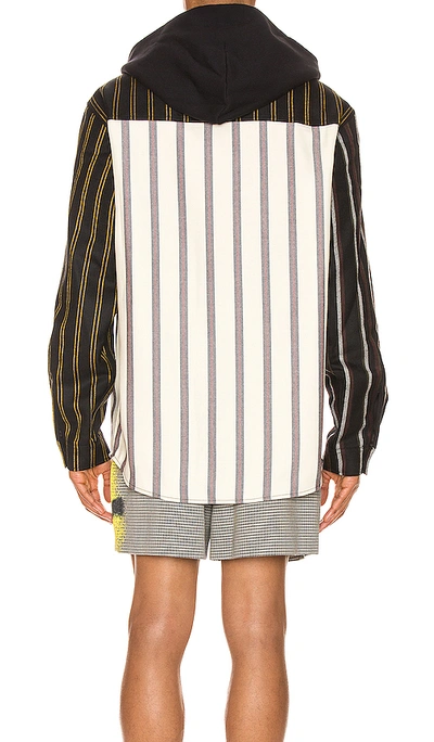 Shop Alexander Wang Locharron Shirt W/ Hood In Multi Stripe