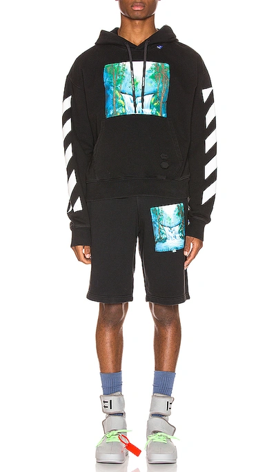 Shop Off-white Waterfall Sweatshorts In Black Multi