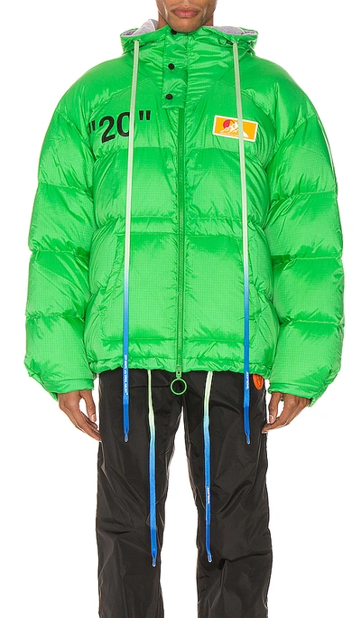 Shop Off-white Zipped Puffer In Green & Black