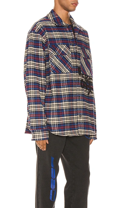 Shop Off-white Flannel Check Shirt In Blue & Black