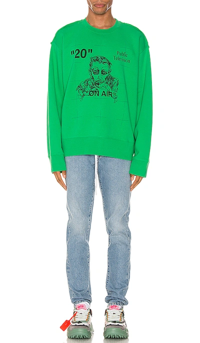 Shop Off-white Mirko Artist Crewneck In Green & Black