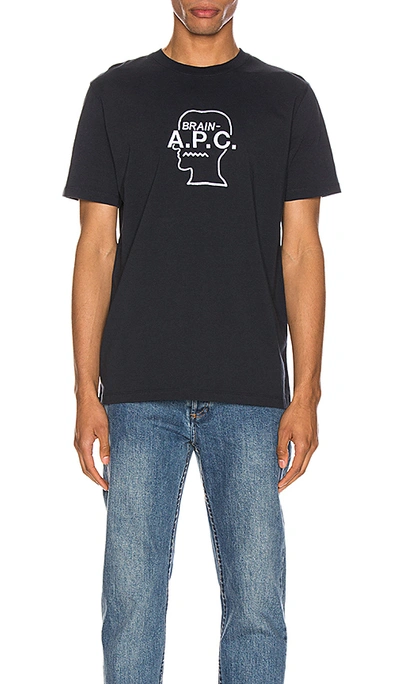Shop A.p.c. X Brain Dead Spooky T-shirt In Dark Navy