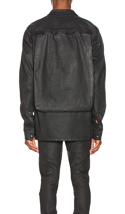 Shop Rick Owens Drkshdw Cargo Pocket Shirt In Black Wax