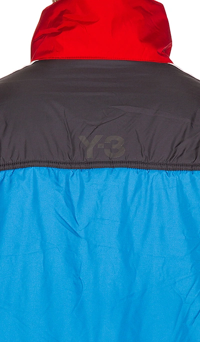 Shop Y-3 Color Block Shell Padded Track Jacket In Black & Dassler Blue & Archive Grey & Yohji Red