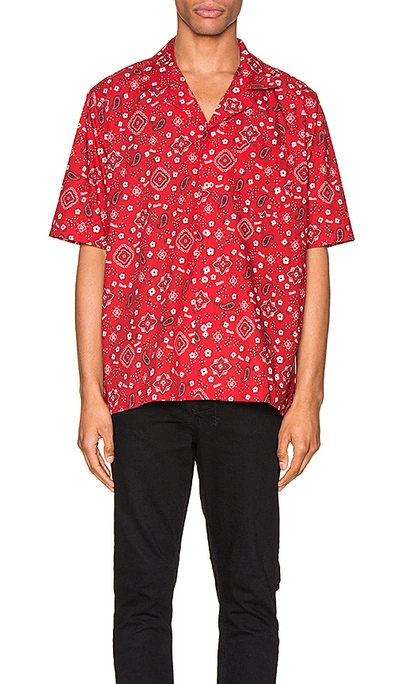 Shop Rhude Bandana Hawaiian Shirt In Red