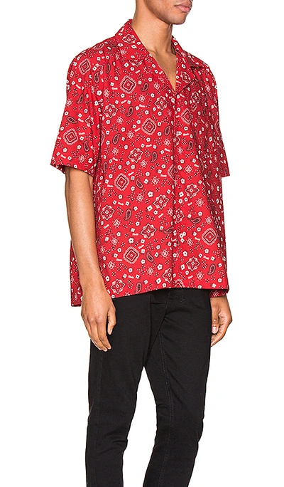 Shop Rhude Bandana Hawaiian Shirt In Red