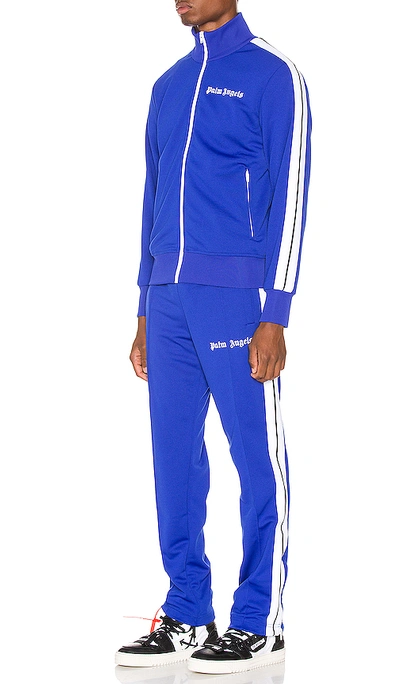 Shop Palm Angels Classic Track Pants In Blue & White