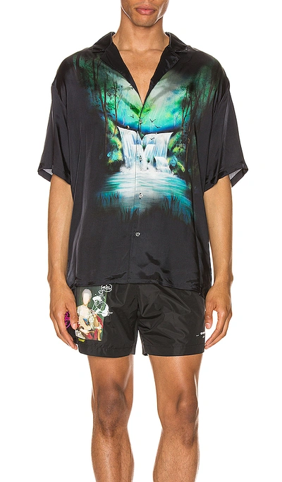 Shop Off-white Waterfall Holiday Shirt In Black Multi