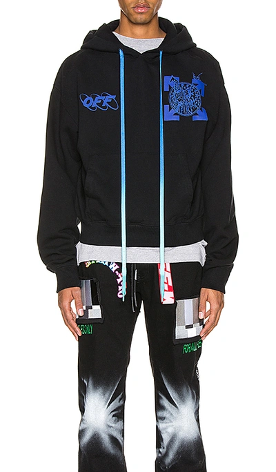 Shop Off-white Wizard & Cat Hoodie In Black & Blue