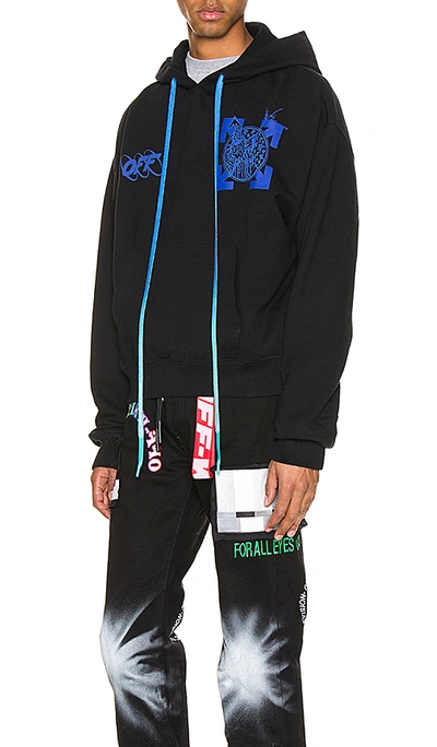 Shop Off-white Wizard & Cat Hoodie In Black & Blue