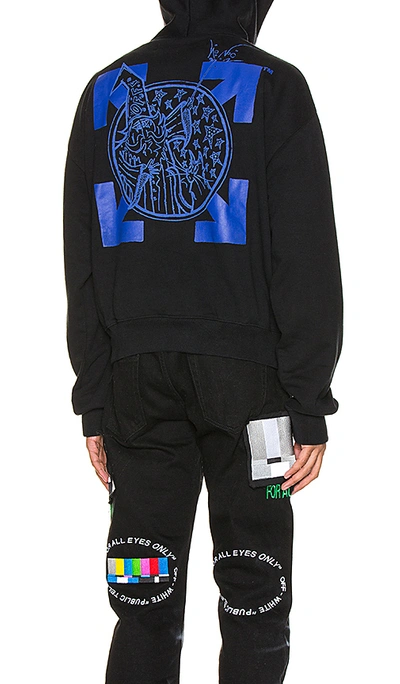 Shop Off-white Wizard & Cat Hoodie In Black & Blue