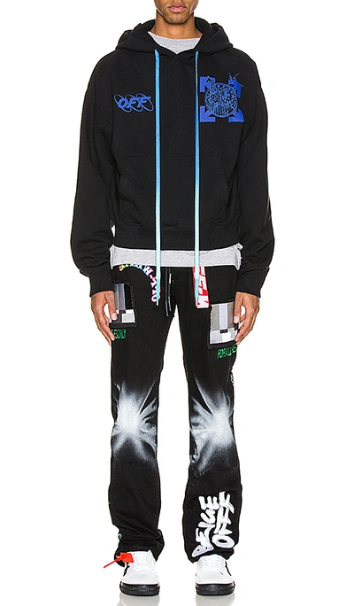 Shop Off-white Wizard & Cat Hoodie In Black & Blue