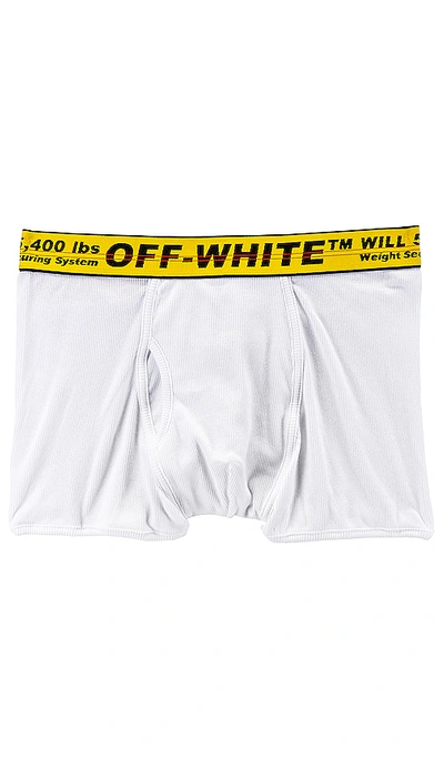 Shop Off-white Single Pack Boxer In White & Yellow