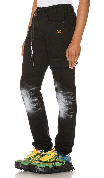 Shop Off-white Slim Asymmetric Jeans In Black