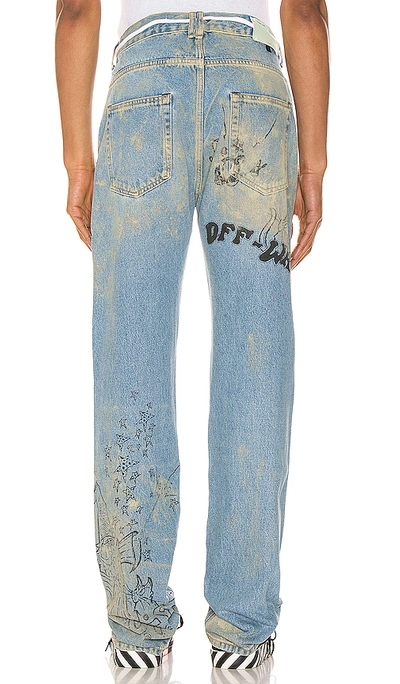 Shop Off-white Wizard Relaxed Fit Jeans In Extreme Bleach