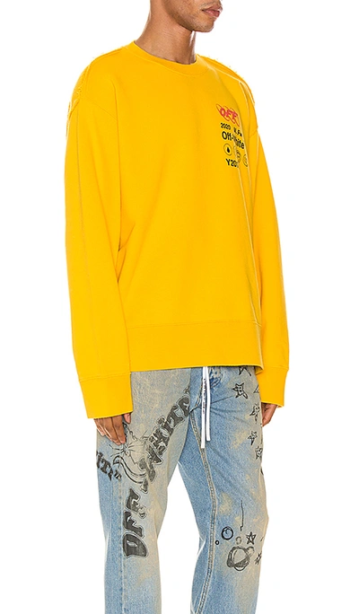 Off-white Industrial Y013 Print Hoodie In Yellow | ModeSens