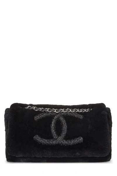 Shop Chanel Black Lapin Flap Shoulder Bag