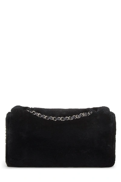 Shop Chanel Black Lapin Flap Shoulder Bag