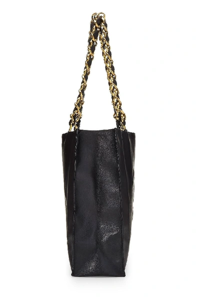 Pre-owned Chanel Black Lambskin Flat Chain Tote